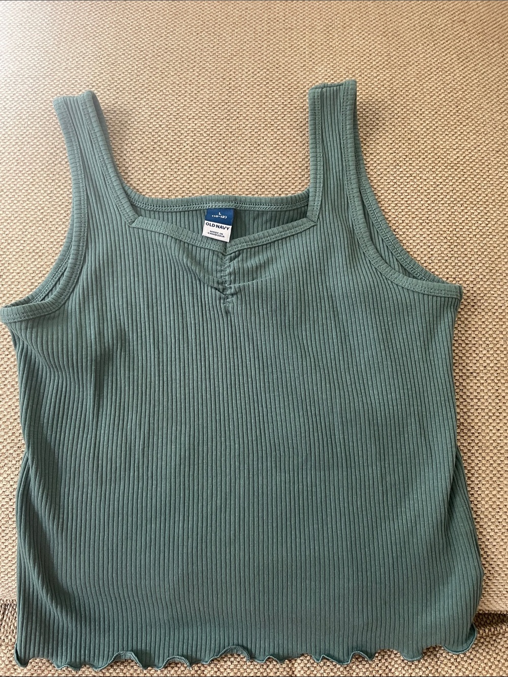 Old Navy Kids Ribbed Tank Top - Dusty Sage Green size 10/12